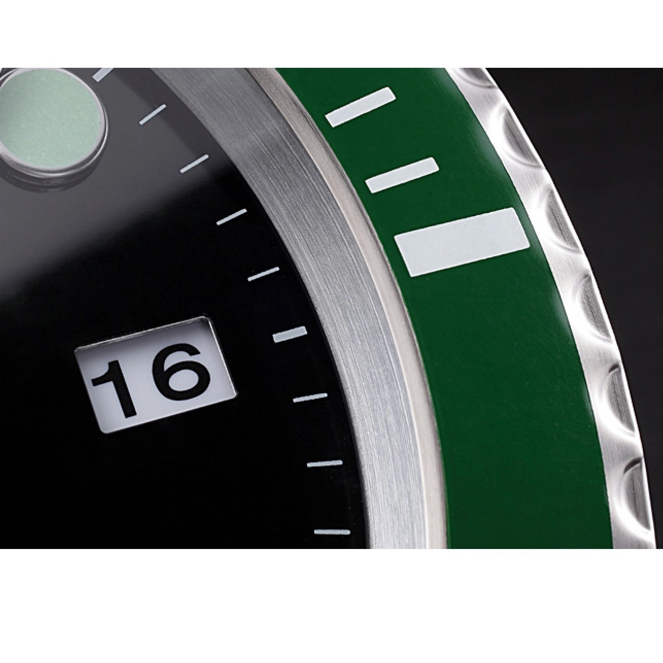 MiroTime 0719 Rolex Submariner Wall Clock Silver-Green 621912
